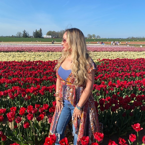 Hi/Lo Kimono Top with ruffles - Picture 2 of 6